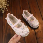 Children's Hanfu shoes girls 2023 new spring and autumn ancient style embroidered shoes princess children's shoes ancient costume shoes Han shoes cloth shoes - Image 2